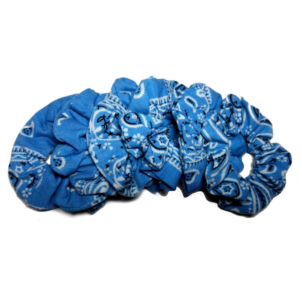 carolina blue  bandana scrunchies