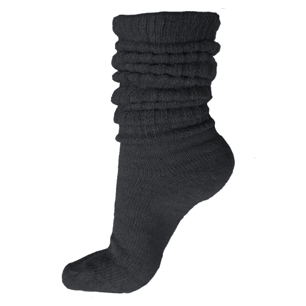 Basic Cotton Slouch Socks, black