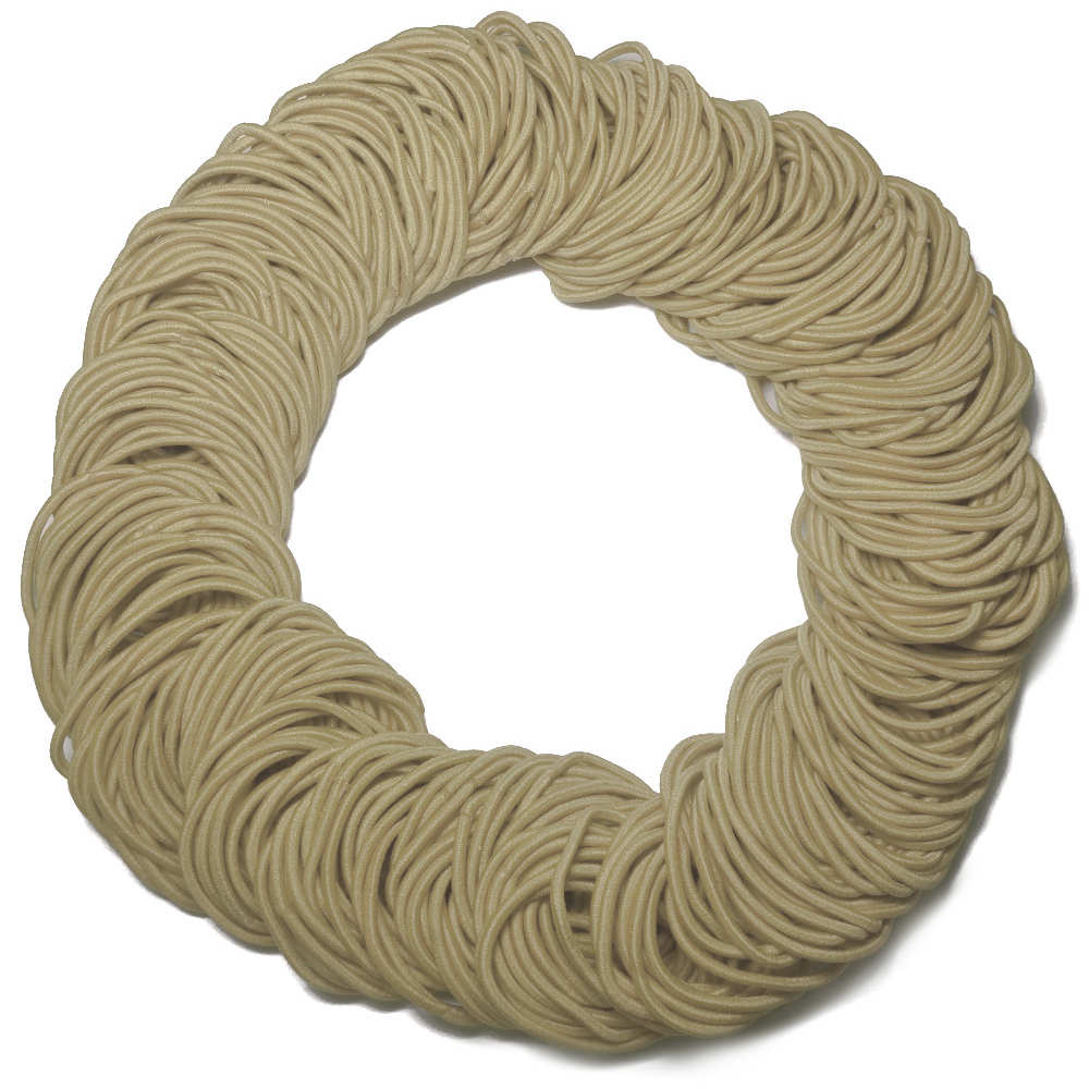 standard 2mm ponytail elastics, beige hair elastics