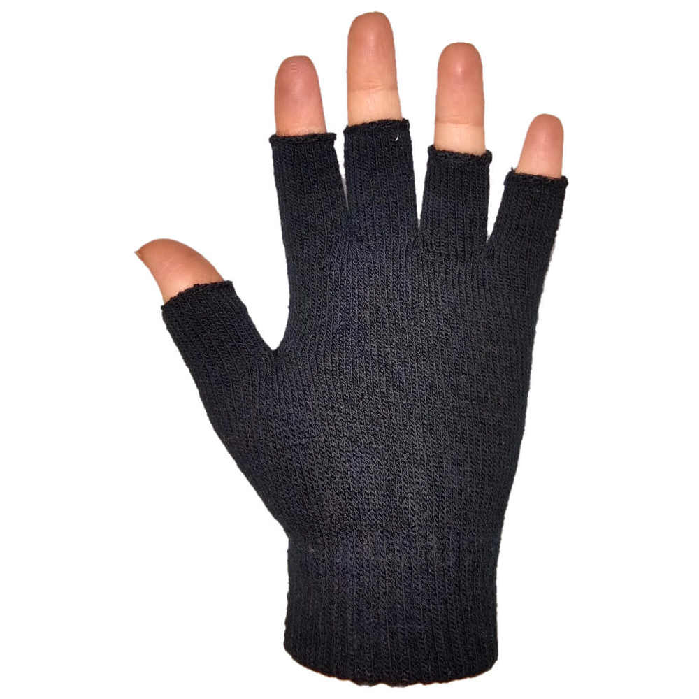 black fingerless gloves