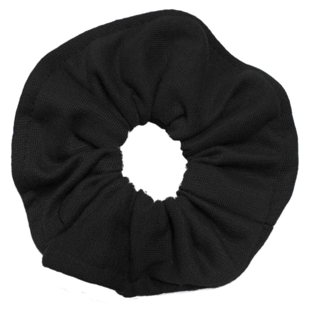 topstitched scrunchies, black