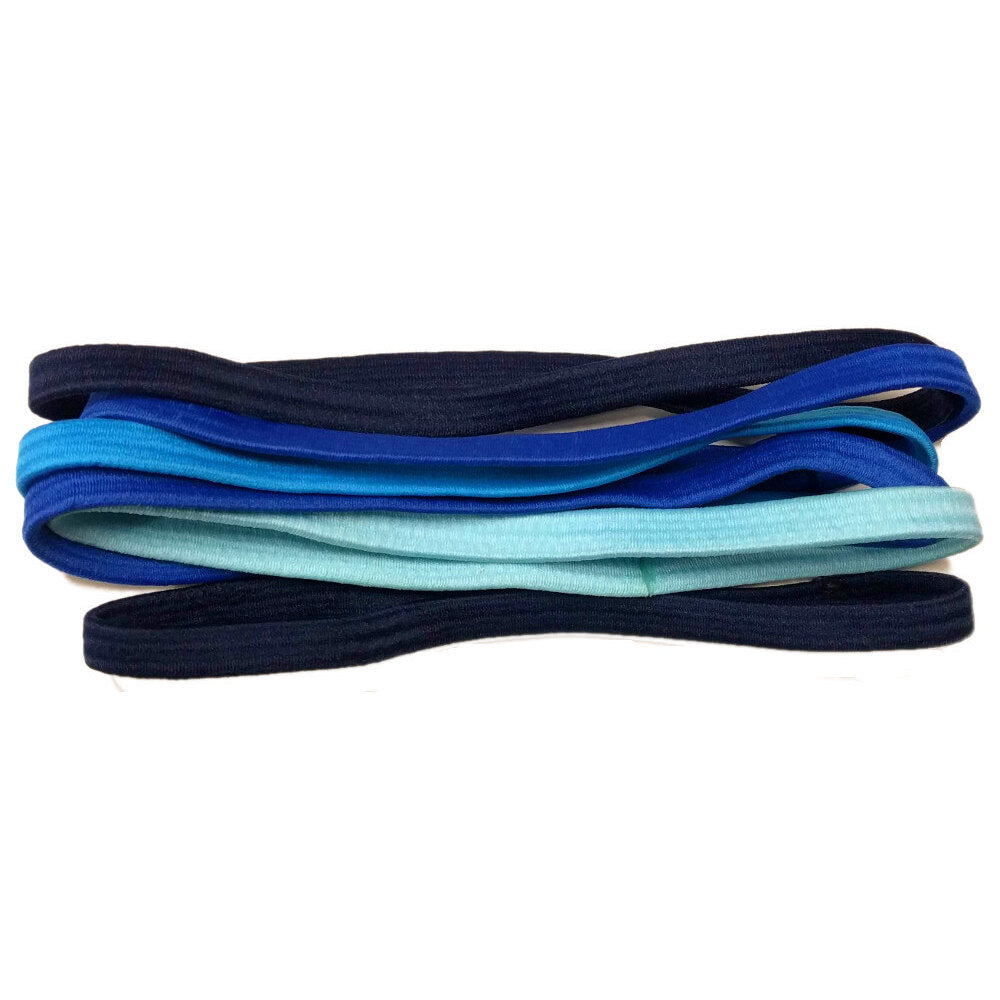 thick elastic headbands, blue assortment