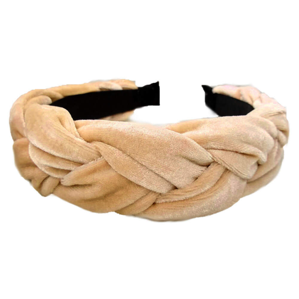 Braided Velvet Headbands - beige