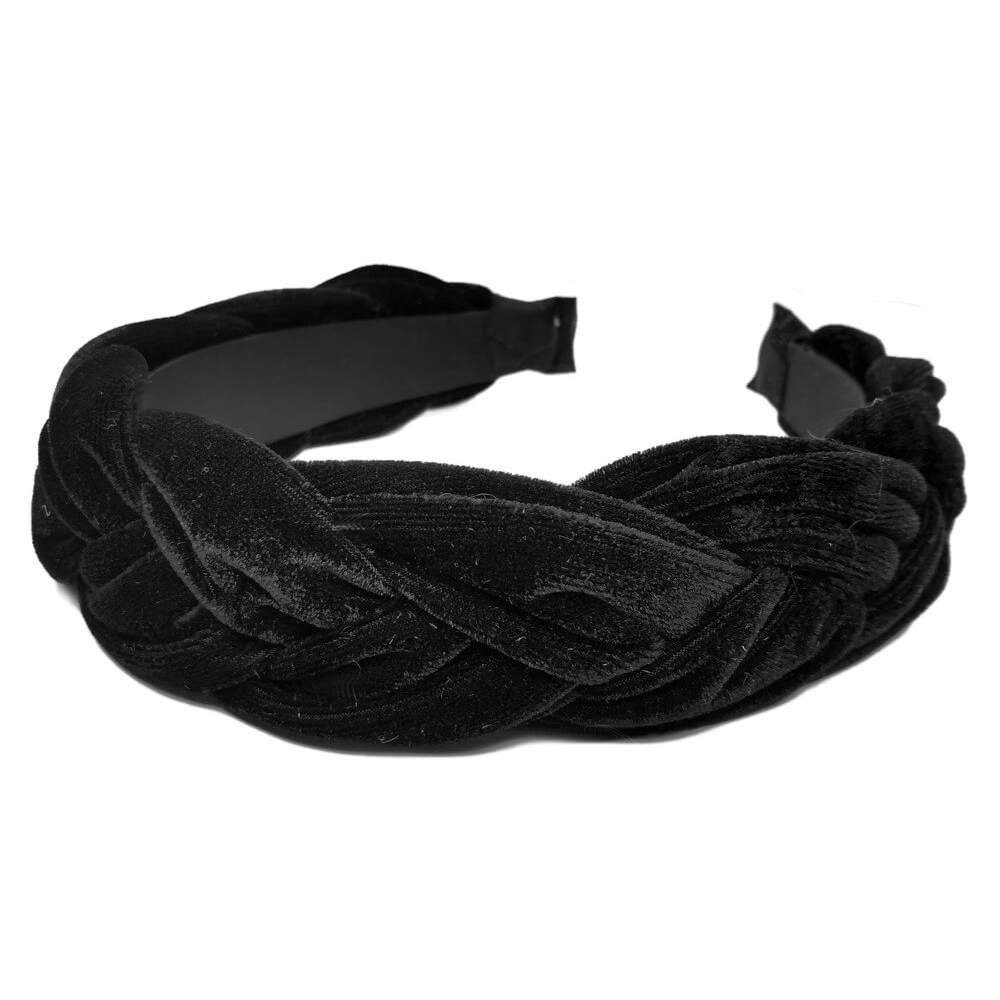 Braided Velvet Headbands - black