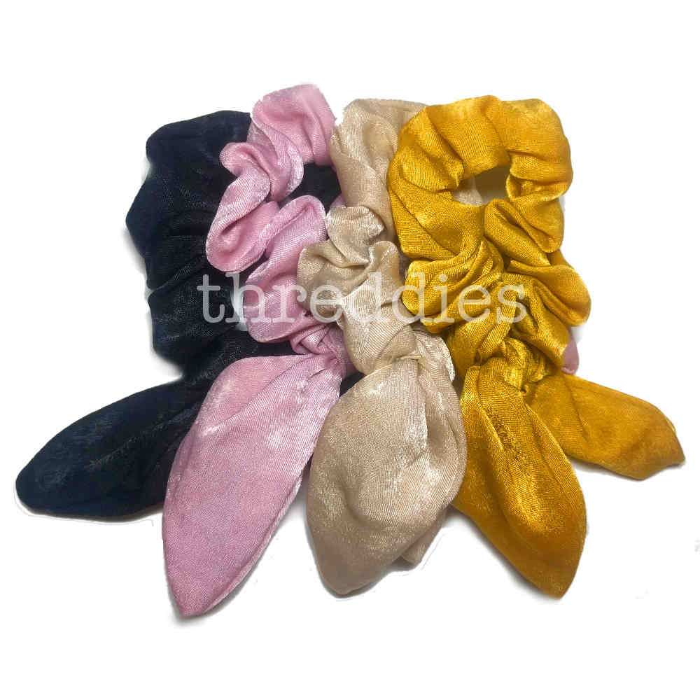 brocade satin tail scrunchies