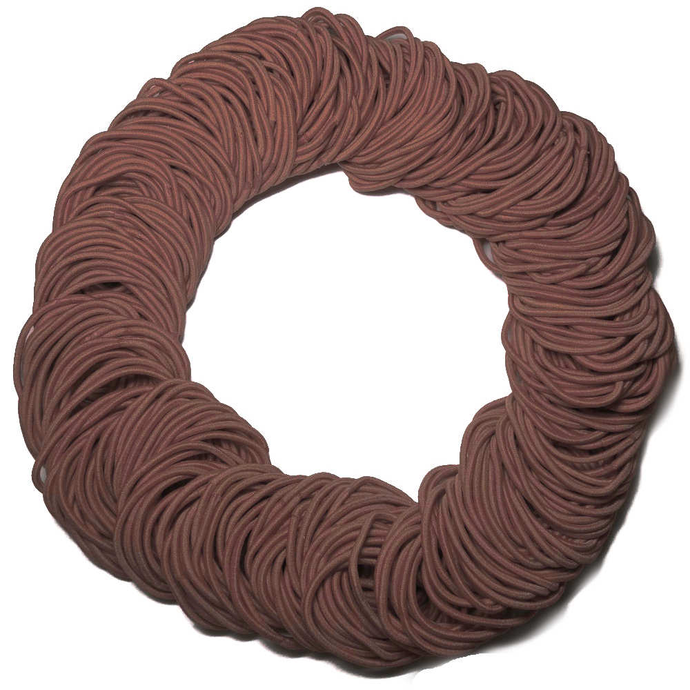 standard 2mm ponytail elastics, brown hair elastics