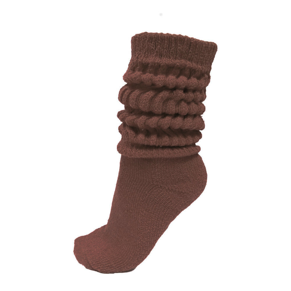 slouch socks, brown