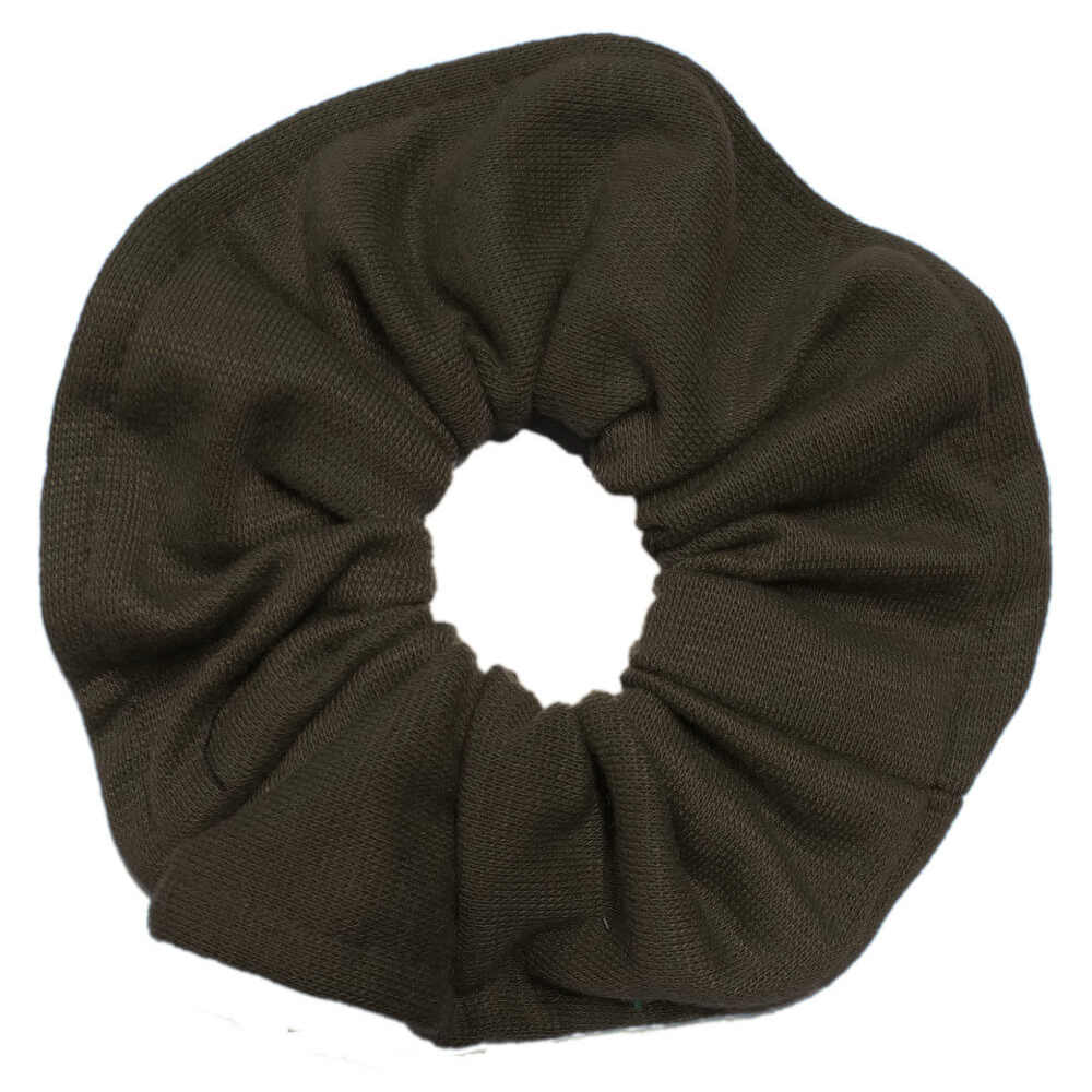 topstitched scrunchies, brown