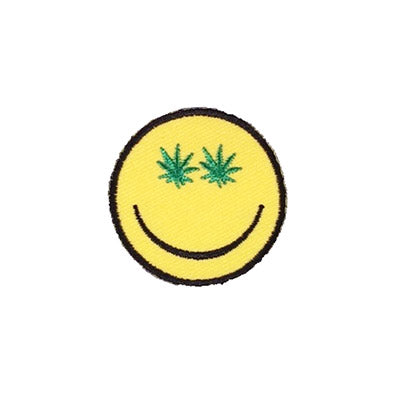 cannabis smiley face patch