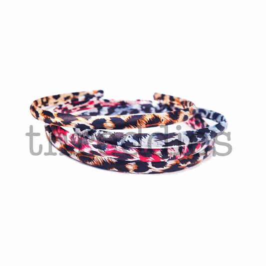 Cheetah Print Skinny Satin Headbands