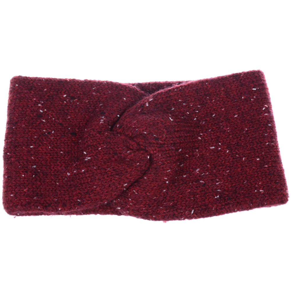 Cozy Double Knit Twist Headband, dark red