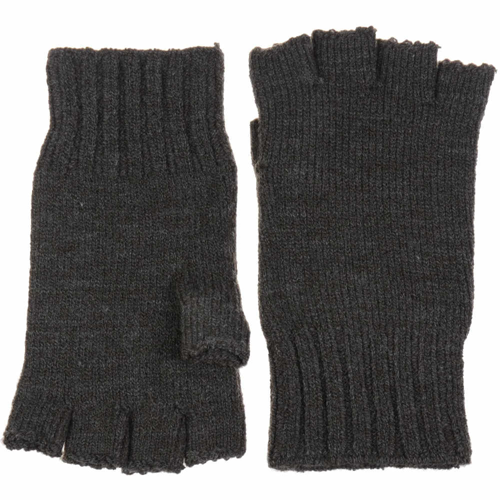 Soft Stretchy Fingerless Gloves, dark charcoal grey