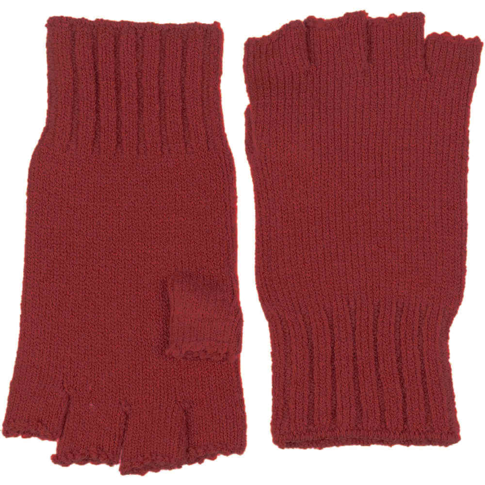 Soft Stretchy Fingerless Gloves, dark red