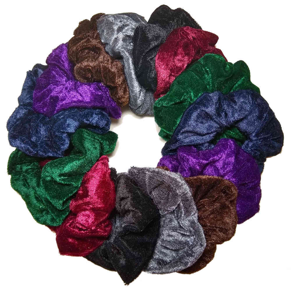 dark assorted velvet scrunchies