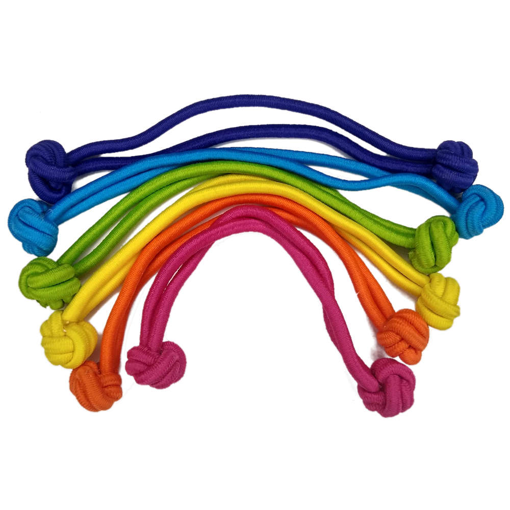 Jumbo Knotted Hair Tie Set, Rainbow bright colors