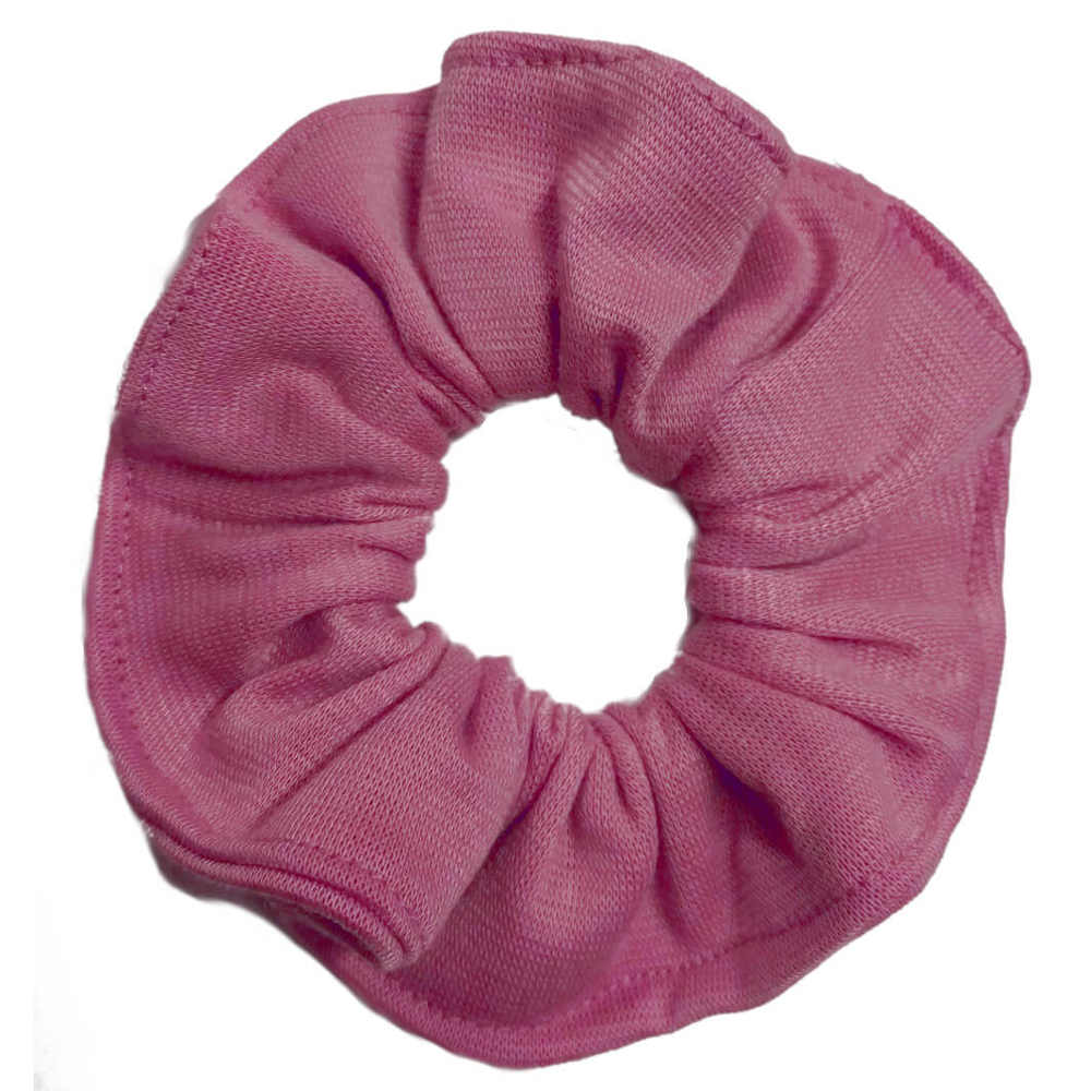 topstitched scrunchies, dusty rose