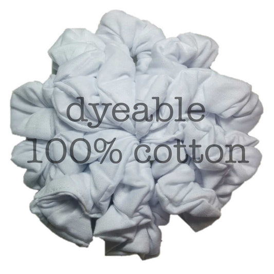 dyeable cotton scrunchies, white