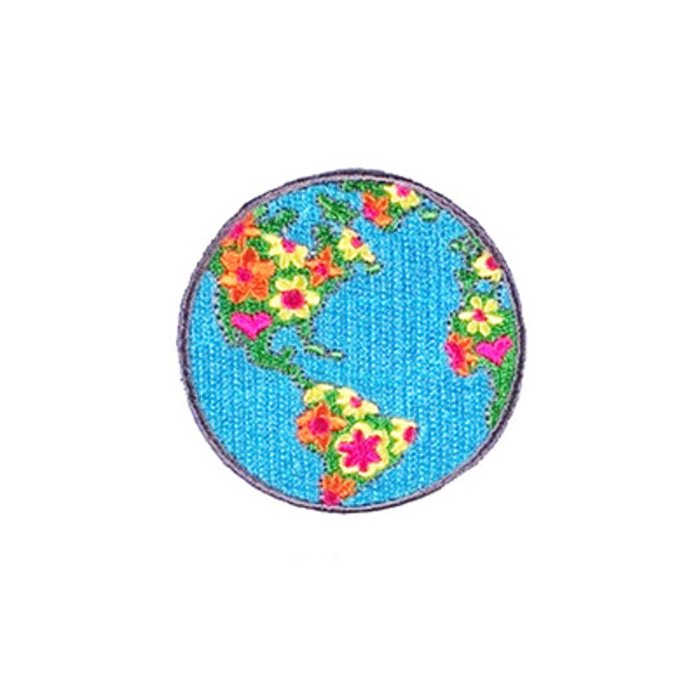 planet earth patch with flowers