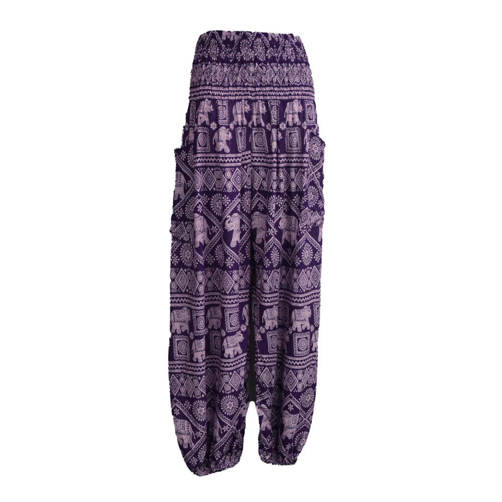Loose Elephant Pants with Pockets, purple