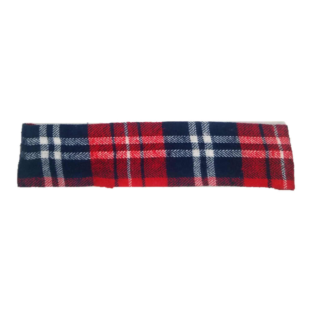 flannel headwrap, red