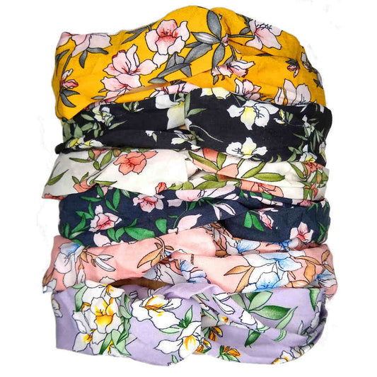 cottage floral turban twist headbands