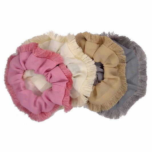 Georgette Scrunchies with Fringe