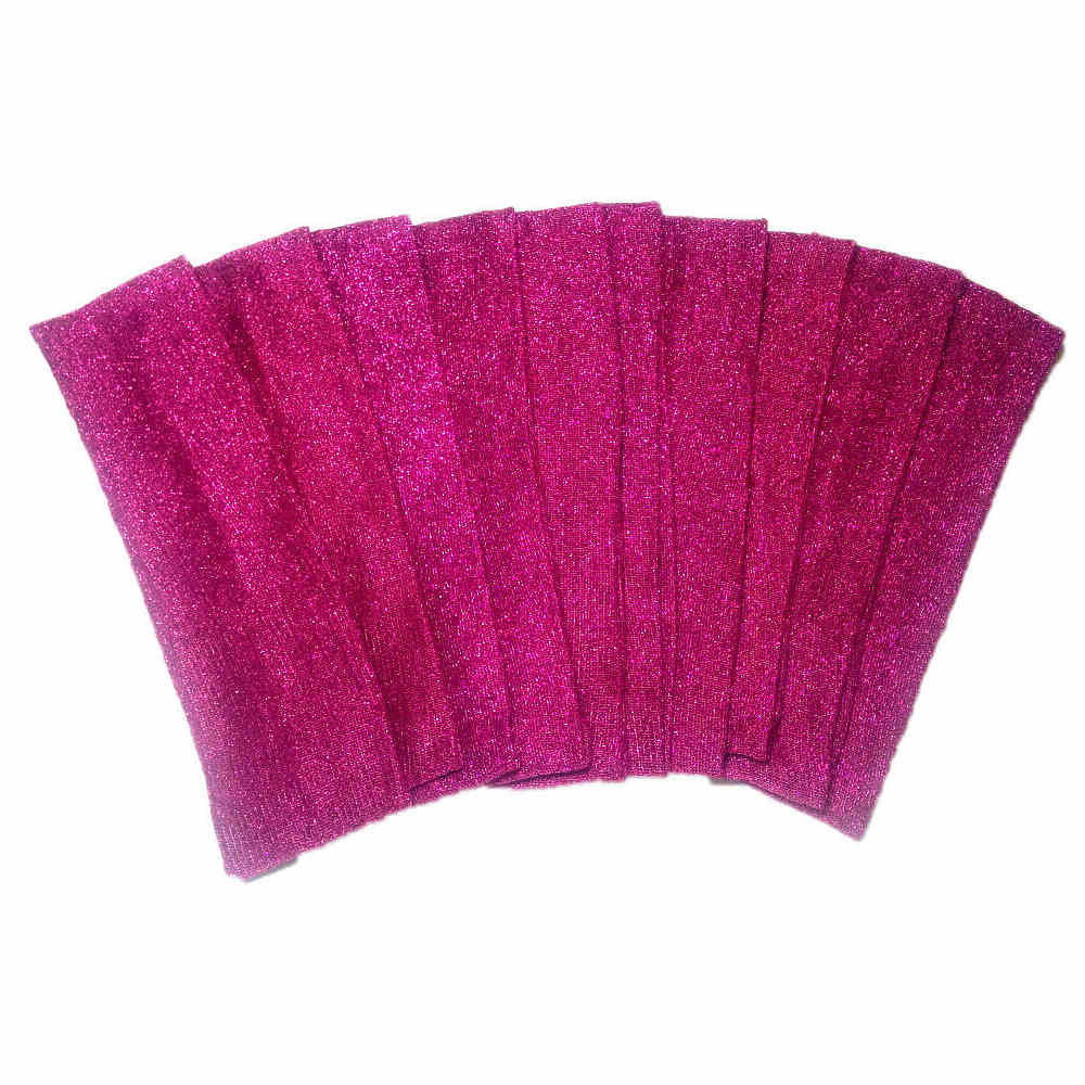 metallic glitter knit stretch headbands, hot pink