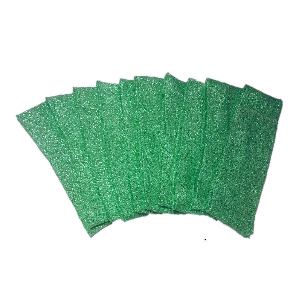 metallic glitter knit stretch headbands, mint green