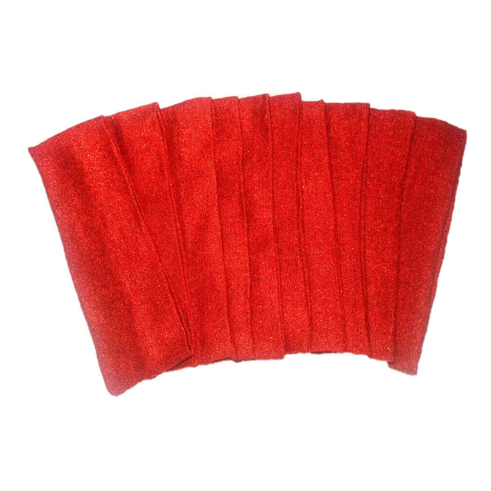 metallic glitter knit stretch headbands, red