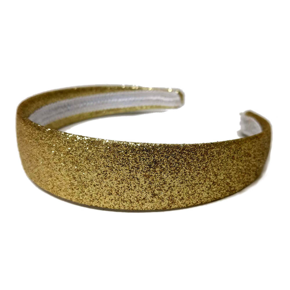 1 inch wide glitter headbands, gold