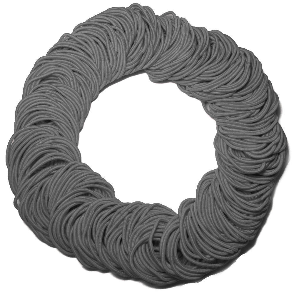 standard 2mm ponytail elastics,  grey hair elastics