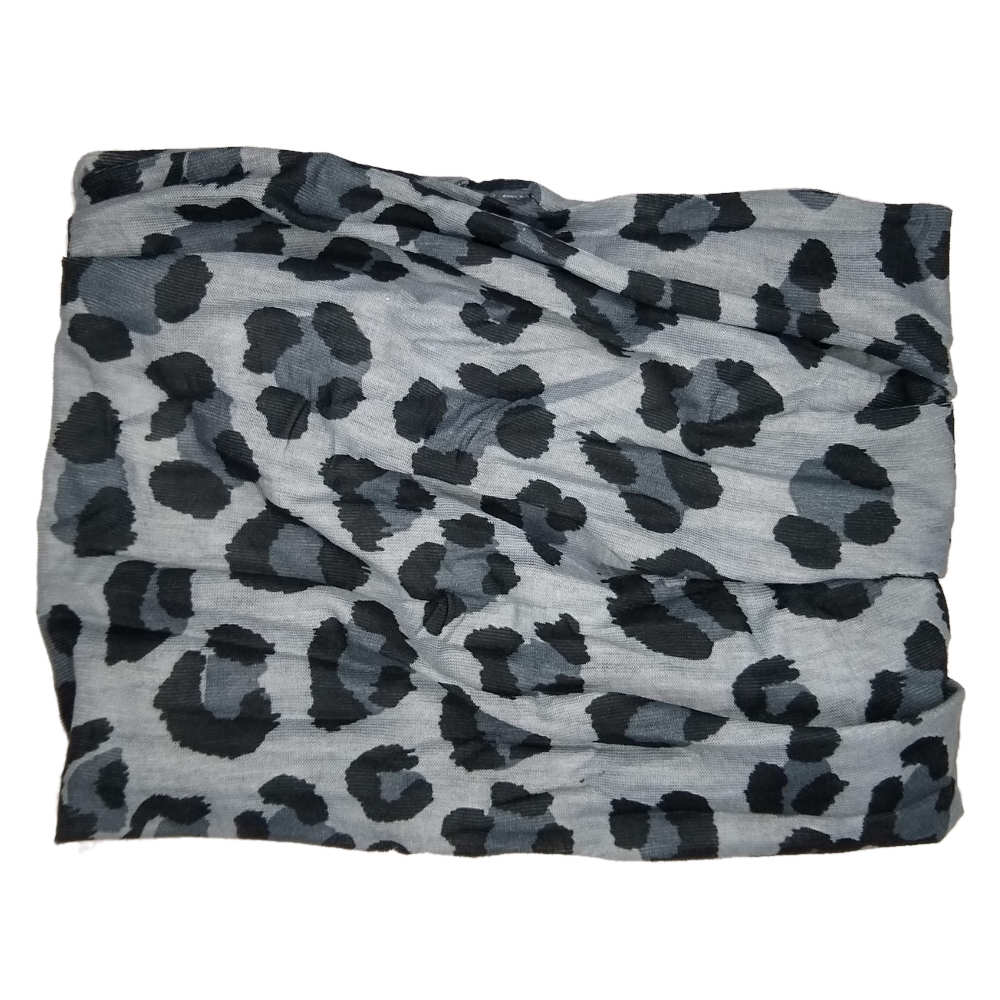 grey leopard tube headband