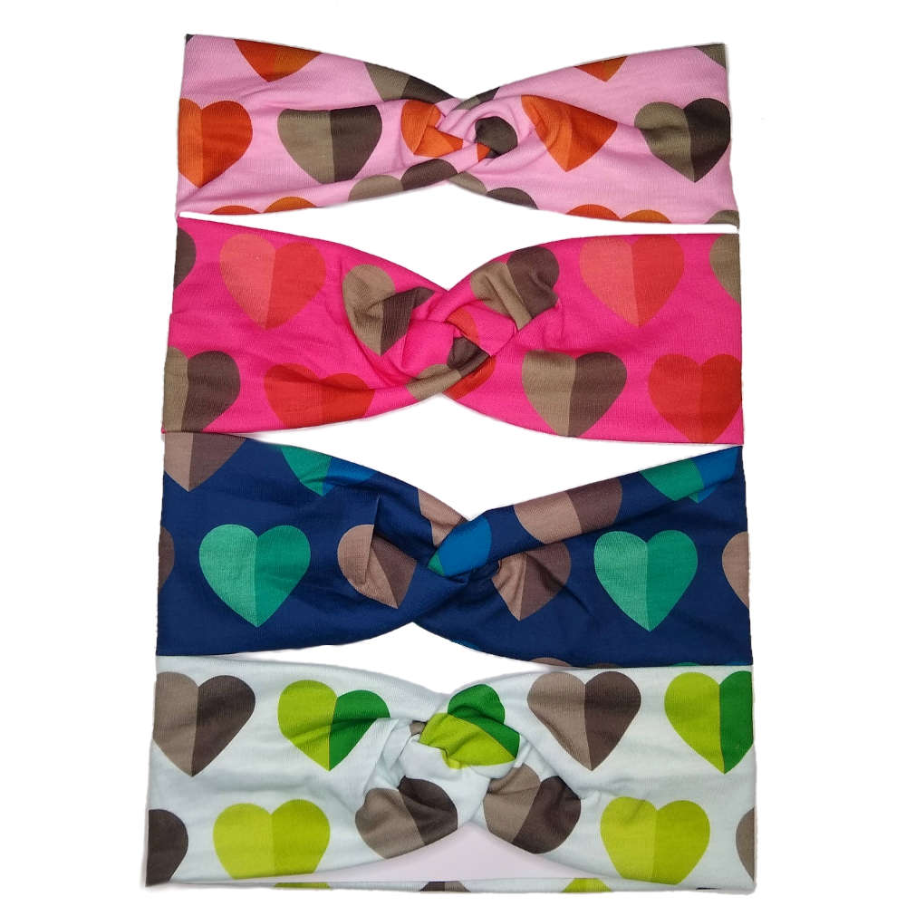 heart print turban twist headbands