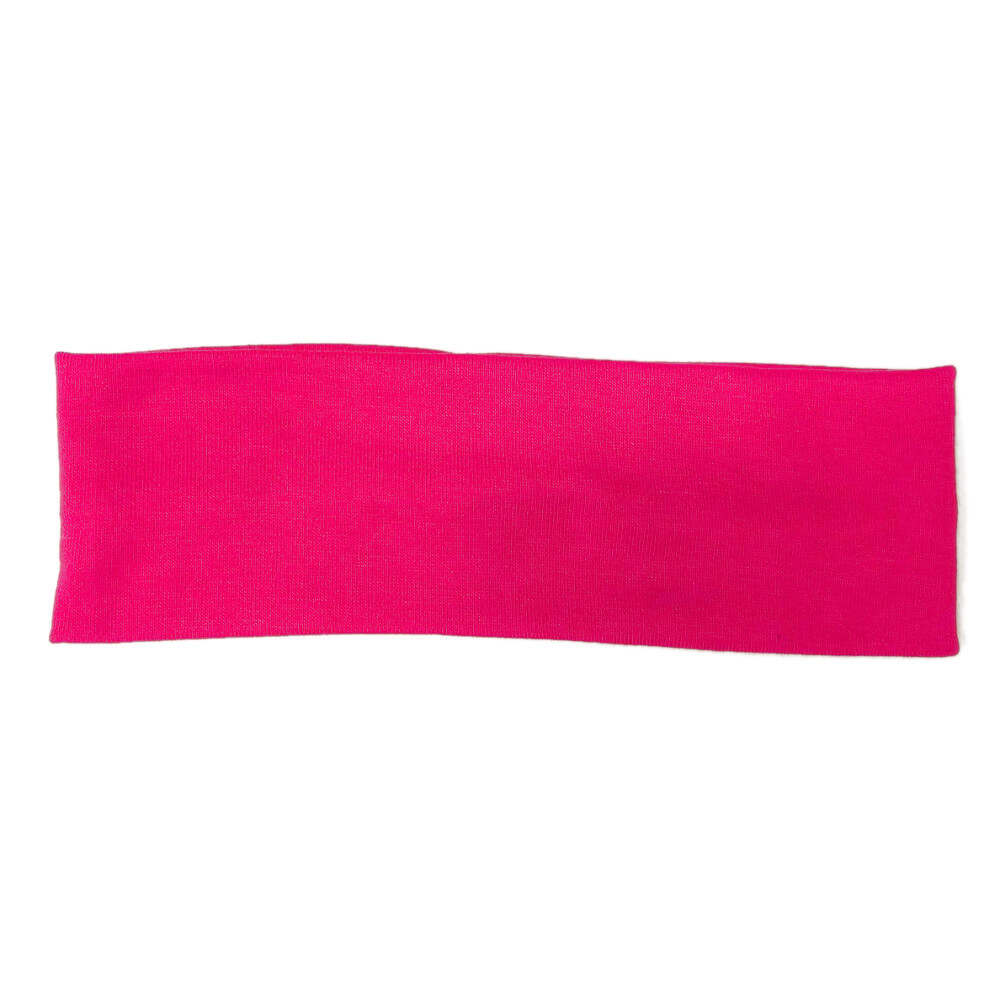 hot pink cotton blend knit stretch headbands