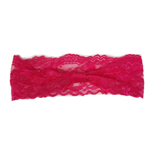 Pink Gathered Lace Headbands