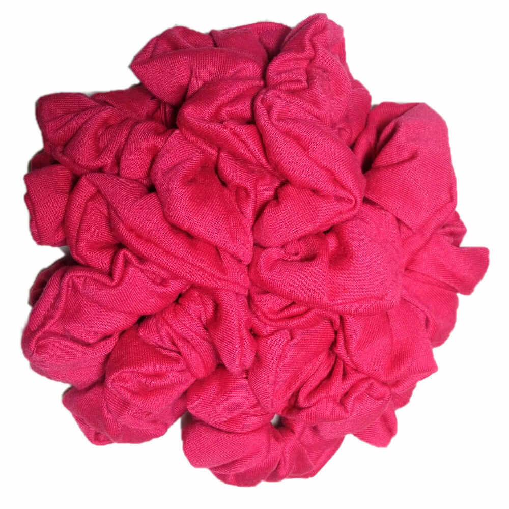 hot pink pink cotton scrunchies