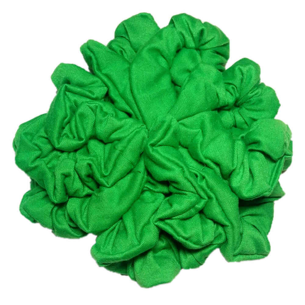 kelly green cotton scrunchies