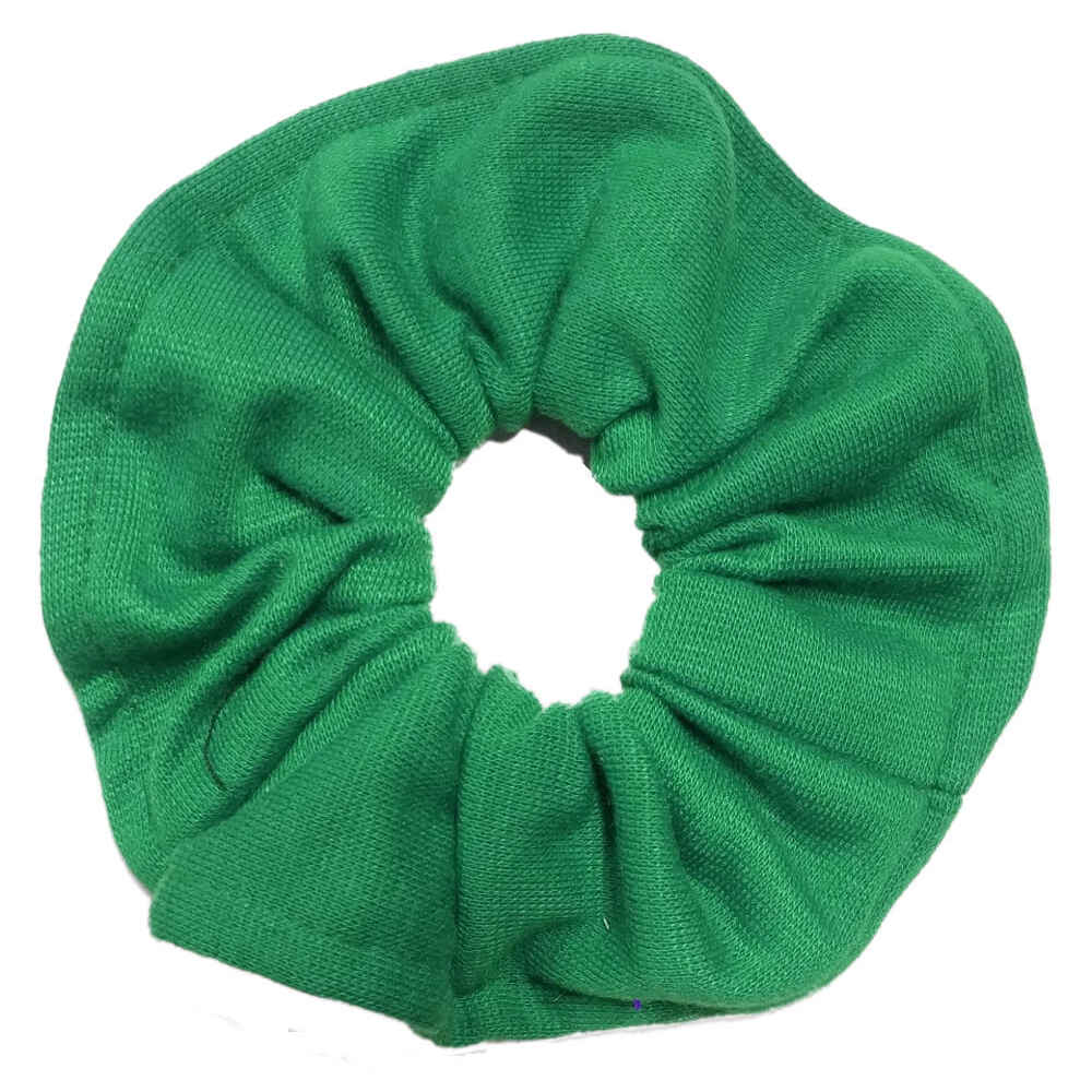 topstitched scrunchies, kelly green