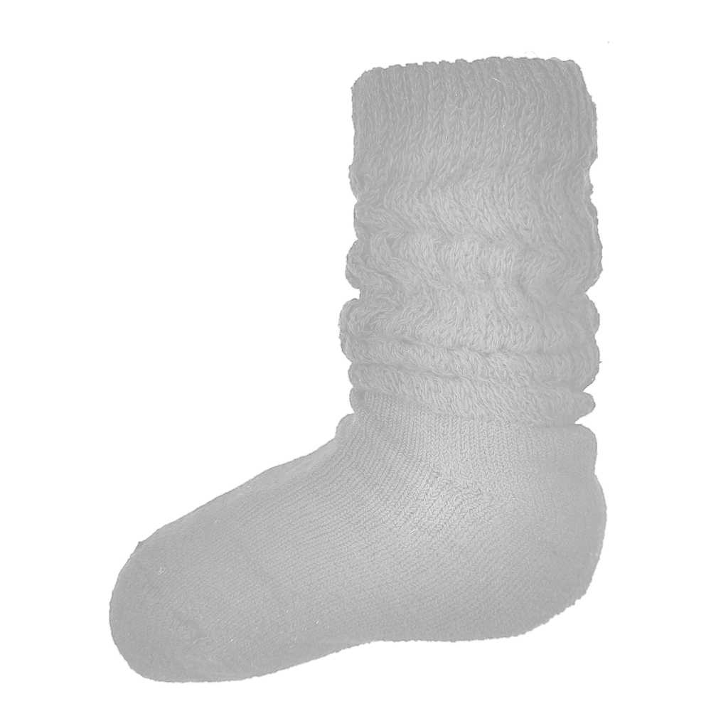 kids slouch socks, white