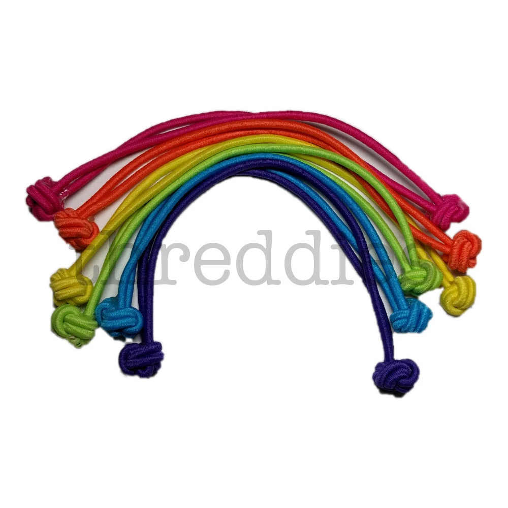Knotted Dreadlocks Hair Tie Set, rainbow