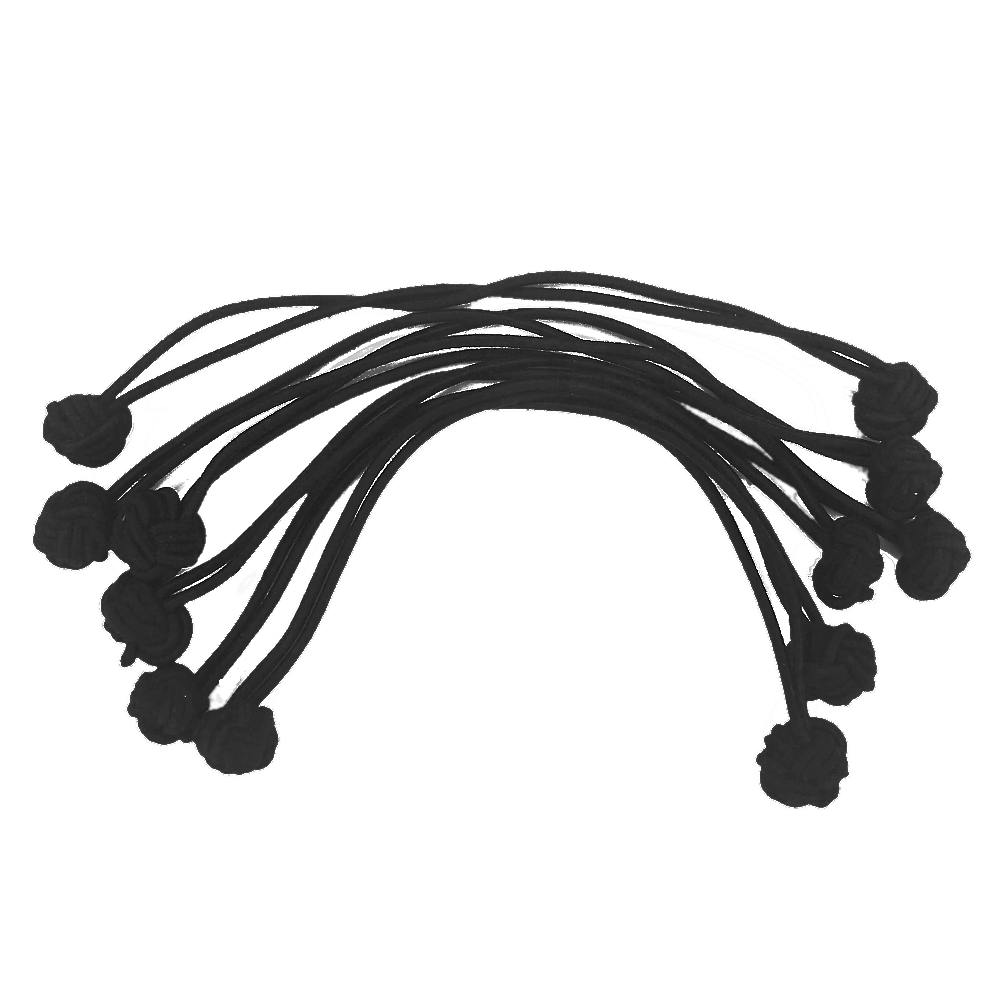 medium size knotted elastic dreadlock ties, black
