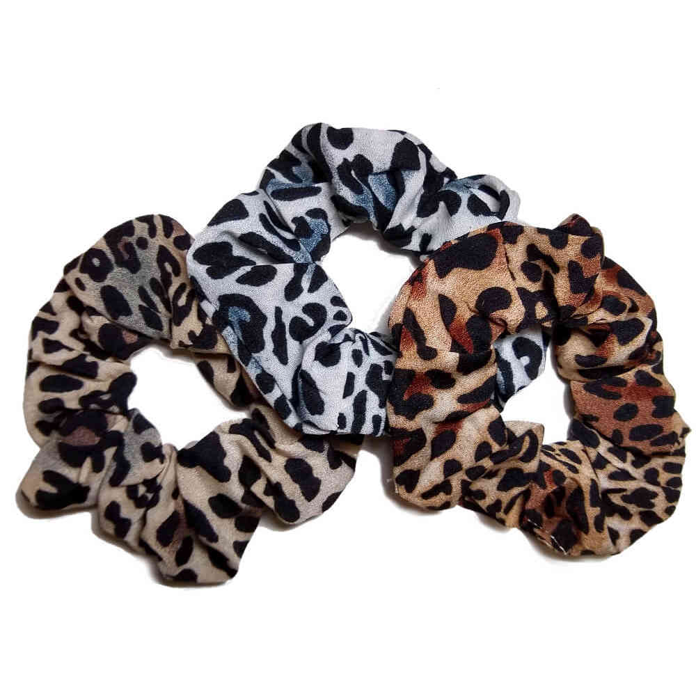 leopard print scrunchie set