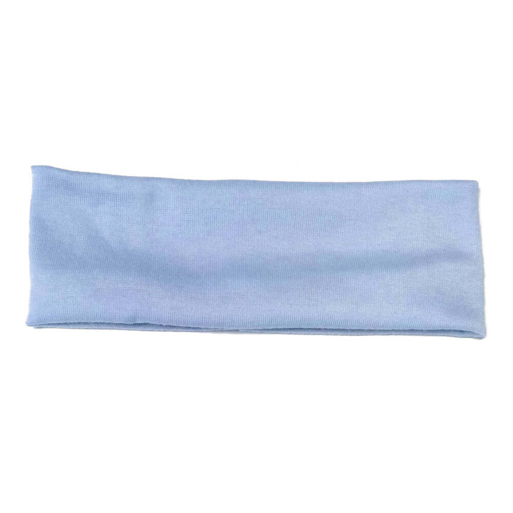 cotton blend knit stretch headbands, light blue