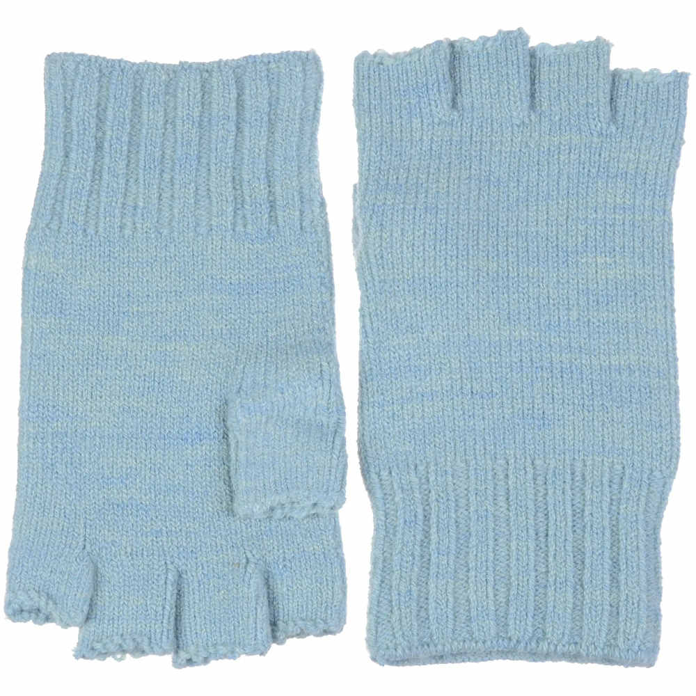 Soft Stretchy Fingerless Gloves, light blue