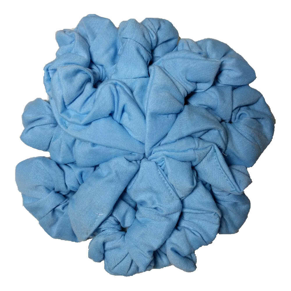 light blue cotton scrunchies