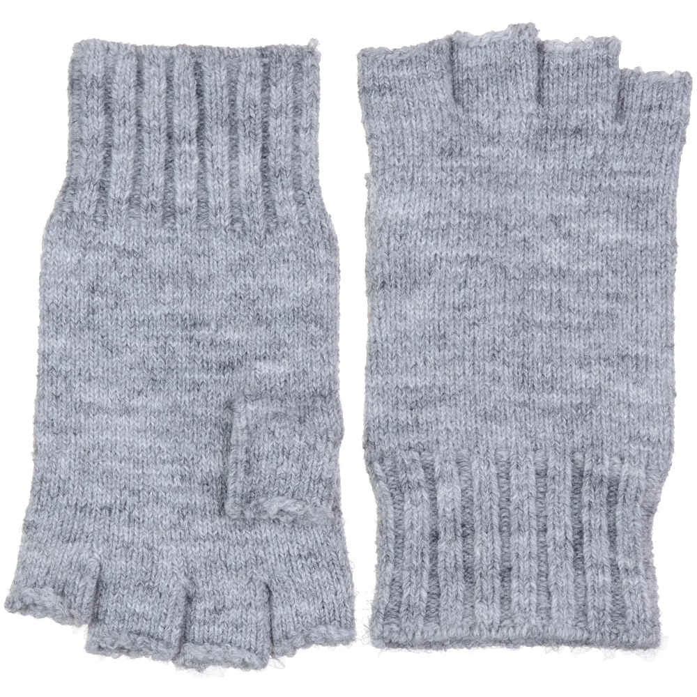 Soft Stretchy Fingerless Gloves, light heather grey