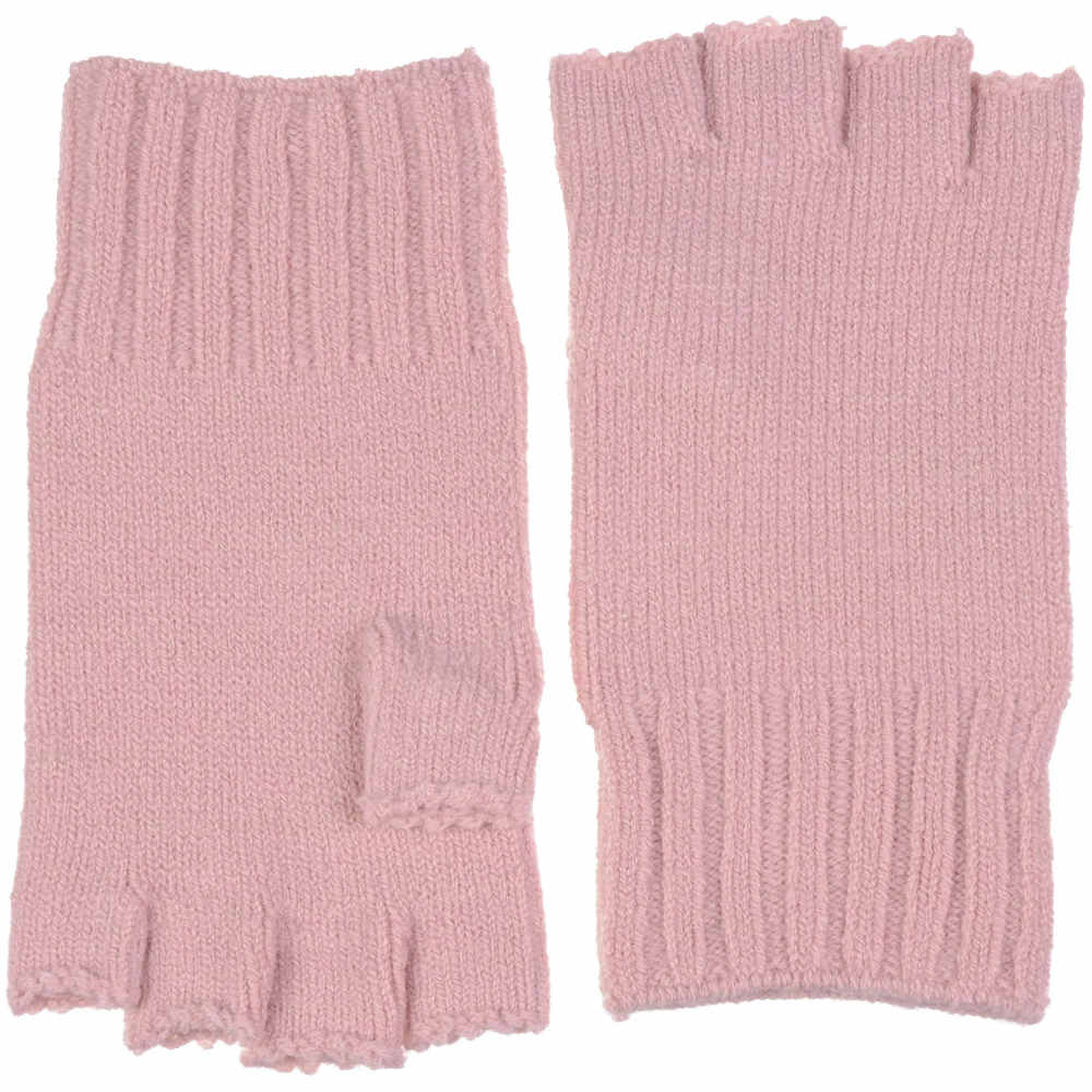 Soft Stretchy Fingerless Gloves, light pink