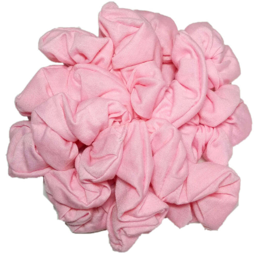 light pink cotton scrunchies