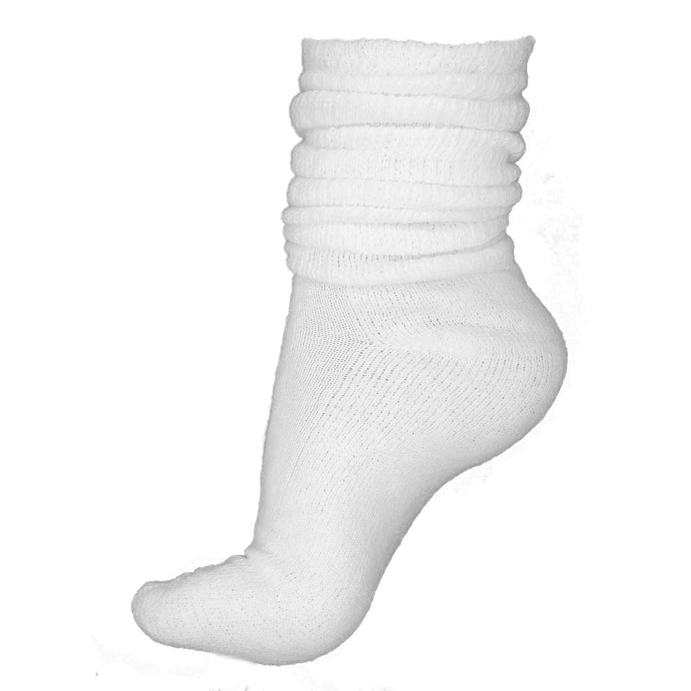 lightweight slouch socks, white
