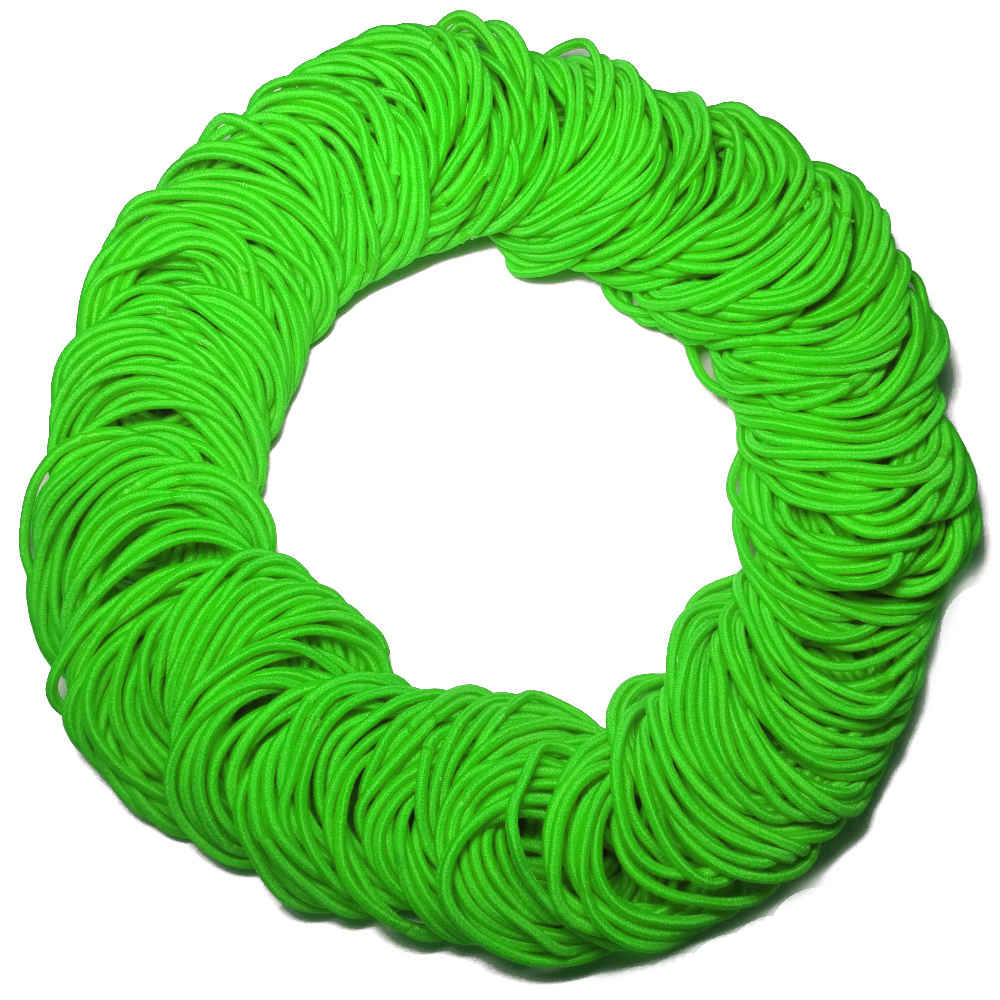 standard 2mm ponytail elastics, lime green hair elastics